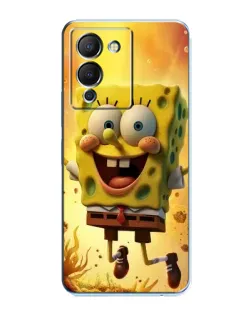 Чехол для Infinix Note 12 (G96) с картинкой «Губка Боб прыгает»