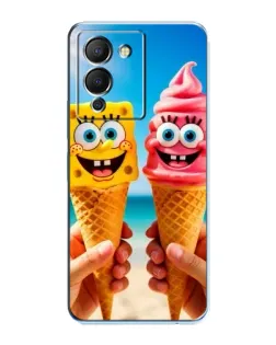 Чехол для Infinix Note 12 (G96) с картинкой «Спанч Боб мороженое»