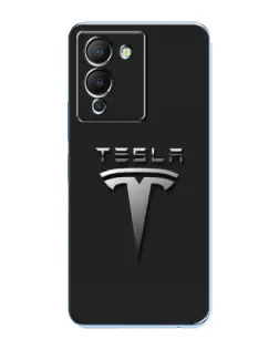 Чехол для Infinix Note 12 (G96) с картинкой «Стальной логотип Tesla»