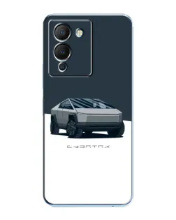 Чехол для Infinix Note 12 (G96) с картинкой «Серебристый Cybertruck Tesla»