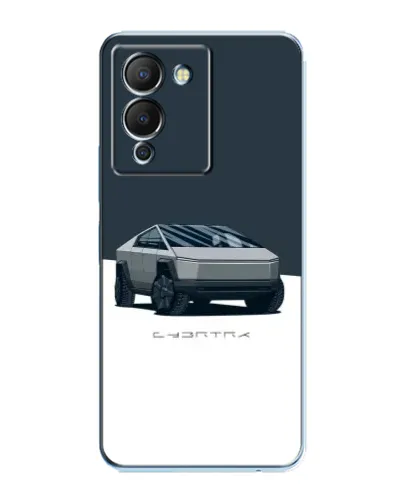 Чехол для Infinix Note 12 (G96) с картинкой «Серебристый Cybertruck Tesla»