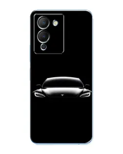 Чехол для Infinix Note 12 (G96) с картинкой «Фары Tesla Night»
