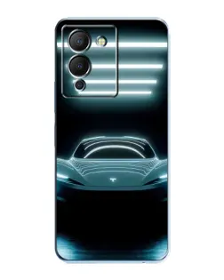 Чехол для Infinix Note 12 (G96) с картинкой «Tesla в неоне»