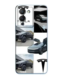 Чехол для Infinix Note 12 (G96) с картинкой «Коллаж Cybertruck Tesla»