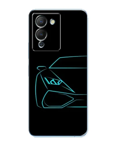 Чехол для Infinix Note 12 (G96) с картинкой «Голубой силуэт Lamborghini»