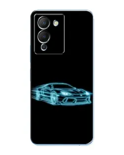 Чехол для Infinix Note 12 (G96) с картинкой «Неоновый контур Lamborghini»
