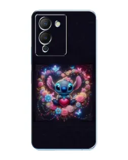 Чехол для Infinix Note 12 (G96) с картинкой «Stitch в цветах»