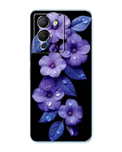 Чохол для Infinix Note 12 (G96) з картинкою «Фіолетові квіти з росою»