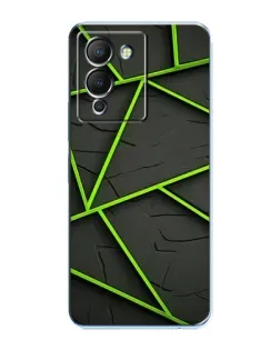 Чехол для Infinix Note 12 (G96) с картинкой «Зеленые геометрические линии»