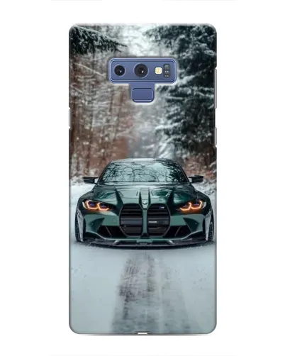 Чохол для Samsung Galaxy Note 9 з картинкою «BMW у зимовому лісі»