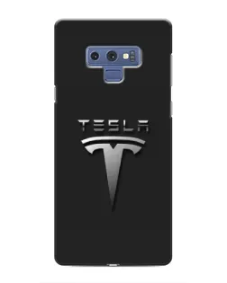 Чохол для Samsung Galaxy Note 9 з картинкою «Сталевий логотип Tesla»