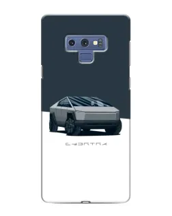 Чохол для Samsung Galaxy Note 9 з картинкою «Сріблястий Cybertruck Tesla»