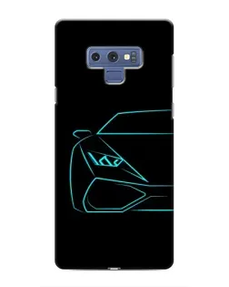 Чехол для Samsung Galaxy Note 9 с картинкой «Голубой силуэт Lamborghini»