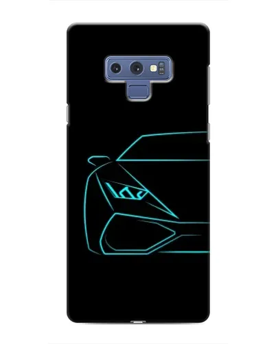 Чехол для Samsung Galaxy Note 9 с картинкой «Голубой силуэт Lamborghini»