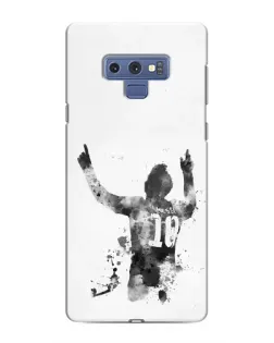 Чохол для Samsung Galaxy Note 9 з картинкою «Чорно-білий силует Мессі»