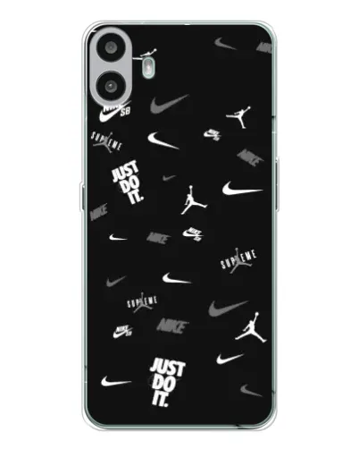 Чехол для Nothing CMF Phone 1 с картинкой «Nike Black Pattern»