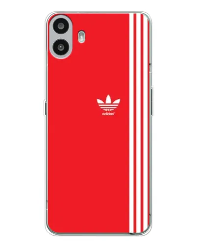 Чехол для Nothing CMF Phone 1 с картинкой «Красный минимализм Adidas»