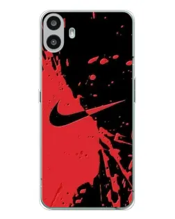Чехол для Nothing CMF Phone 1 с картинкой «Красные брызги Nike» Чехол для Nothing CMF Phone 1 с картинкой «Красные брызги Nike»