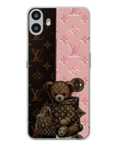 Чехол для Nothing CMF Phone 1 с картинкой «Мишка в стиле LV»