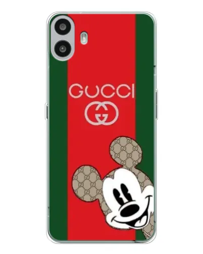 Чехол для Nothing CMF Phone 1 с картинкой «Gucci — полосы и Микки»