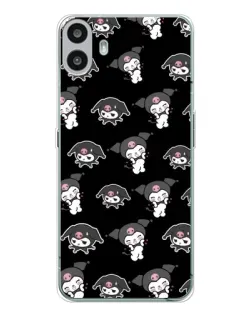 Чехол для Nothing CMF Phone 1 с картинкой «Черный паттерн Kuromi»