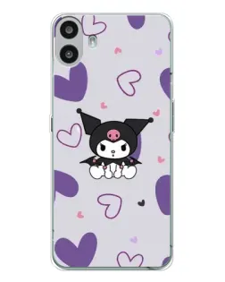 Чехол для Nothing CMF Phone 1 с картинкой «Kuromi и лавандовые сердца»