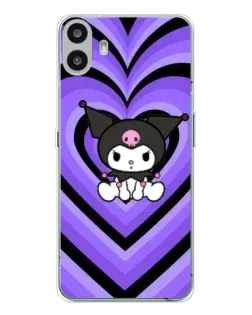 Чехол для Nothing CMF Phone 1 с картинкой «Kuromi и фиолетовые сердца»