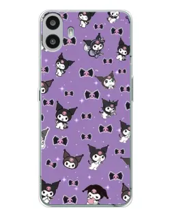 Чехол для Nothing CMF Phone 1 с картинкой «Kuromi — паттерн»