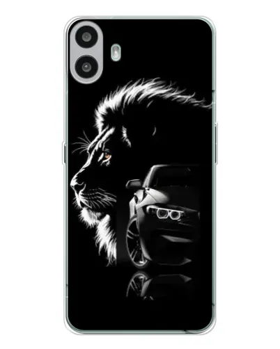 Чехол для Nothing CMF Phone 1 с картинкой «BMW и лев» Чехол для Nothing CMF Phone 1 с картинкой «BMW и лев»