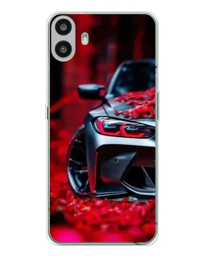 Чехол для Nothing CMF Phone 1 с картинкой «Спортивная BMW и цветы» Чехол для Nothing CMF Phone 1 с картинкой «Спортивная BMW и цветы»