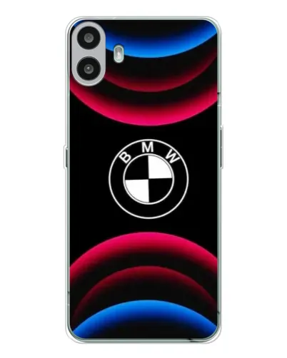 Чехол для Nothing CMF Phone 1 с картинкой «Логотип BMW и неоновые дуги» Чехол для Nothing CMF Phone 1 с картинкой «Логотип BMW и неоновые дуги»