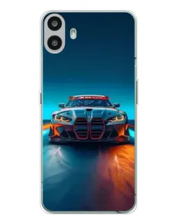 Чехол для Nothing CMF Phone 1 с картинкой «BMW — огни неона» Чехол для Nothing CMF Phone 1 с картинкой «BMW — огни неона»