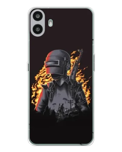 Чехол для Nothing CMF Phone 1 с картинкой «PUBG — огненный силуэт» Чехол для Nothing CMF Phone 1 с картинкой «PUBG — огненный силуэт»