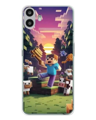 Чехол для Nothing CMF Phone 1 с картинкой «Стив на ферме»