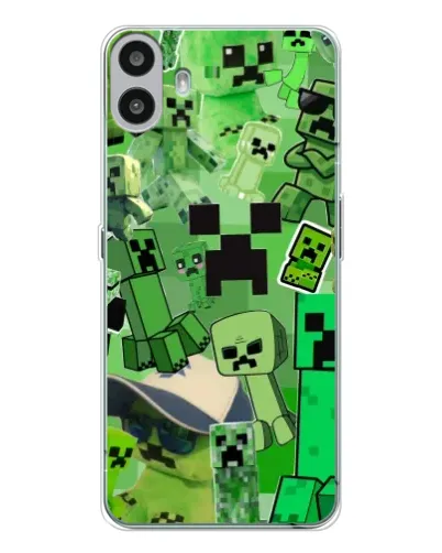 Чехол для Nothing CMF Phone 1 с картинкой «Криперы Minecraft»