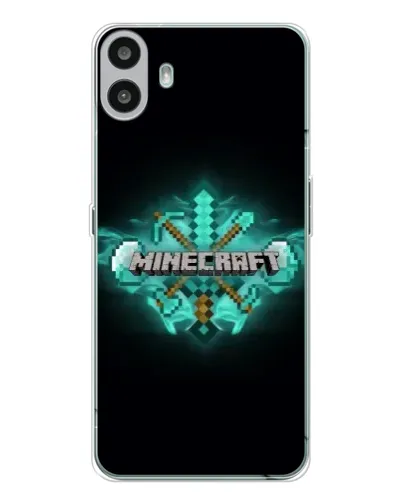 Чехол для Nothing CMF Phone 1 с картинкой «Minecraft Diamond лого»
