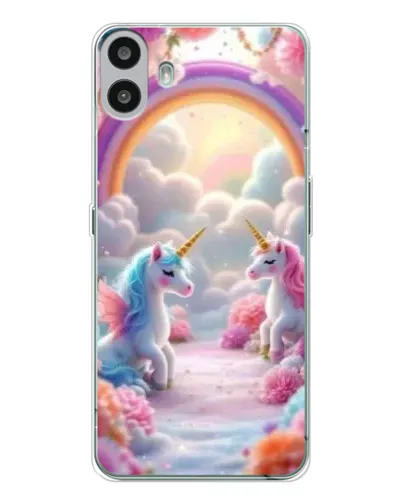 Чехол для Nothing CMF Phone 1 с картинкой «Радуга и единороги» Чехол для Nothing CMF Phone 1 с картинкой «Радуга и единороги»