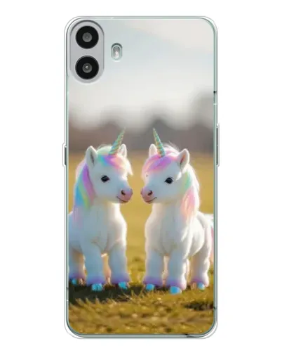 Чехол для Nothing CMF Phone 1 с картинкой «Пара единорогов» Чехол для Nothing CMF Phone 1 с картинкой «Пара единорогов»