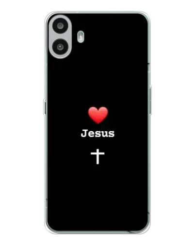 Чехол для Nothing CMF Phone 1 с картинкой «Сердце - Jesus» Чехол для Nothing CMF Phone 1 с картинкой «Сердце - Jesus»