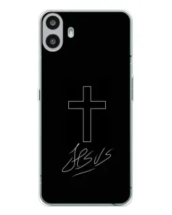 Чехол для Nothing CMF Phone 1 с картинкой «Графический крест Jesus»