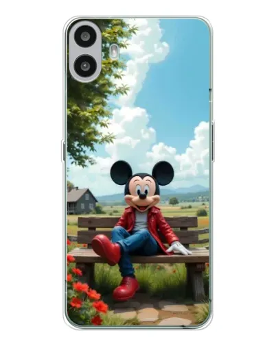 Чехол для Nothing CMF Phone 1 с картинкой «Микки на скамейке»