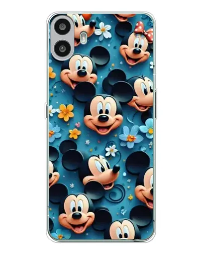 Чехол для Nothing CMF Phone 1 с картинкой «Паттерн Микки и Минни»