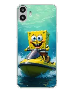 Чохол для Nothing CMF Phone 1 з картинкою «Спанч Боб на гідроциклі»