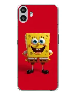 Чехол для Nothing CMF Phone 1 с картинкой «Спанч Боб на красном»