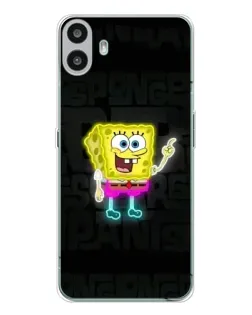 Чехол для Nothing CMF Phone 1 с картинкой «Неоновый Губка Боб»