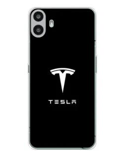 Чехол для Nothing CMF Phone 1 с картинкой «Tesla White Logo» Чехол для Nothing CMF Phone 1 с картинкой «Tesla White Logo»