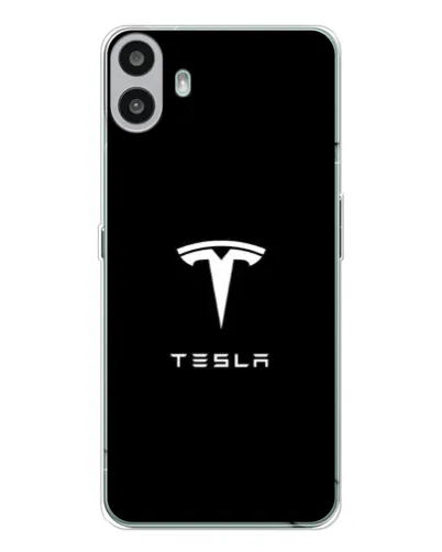 Чехол для Nothing CMF Phone 1 с картинкой «Tesla White Logo»
