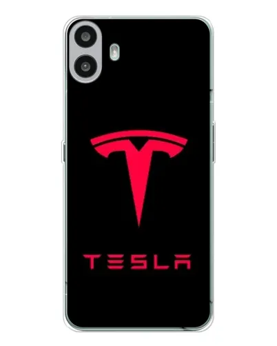Чехол для Nothing CMF Phone 1 с картинкой «Tesla Red Logo»