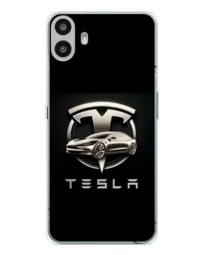 Чехол для Nothing CMF Phone 1 с картинкой «Tesla — серебристое авто»