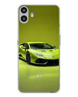 Чехол для Nothing CMF Phone 1 с картинкой «Салатовый Lamborghini Huracan»